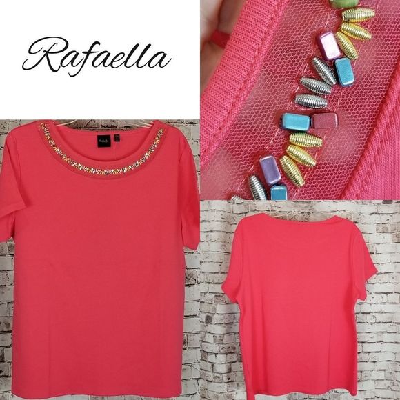 RAFAELLA BNWT Embellished Neck Knit Top - Picture 5 of 7